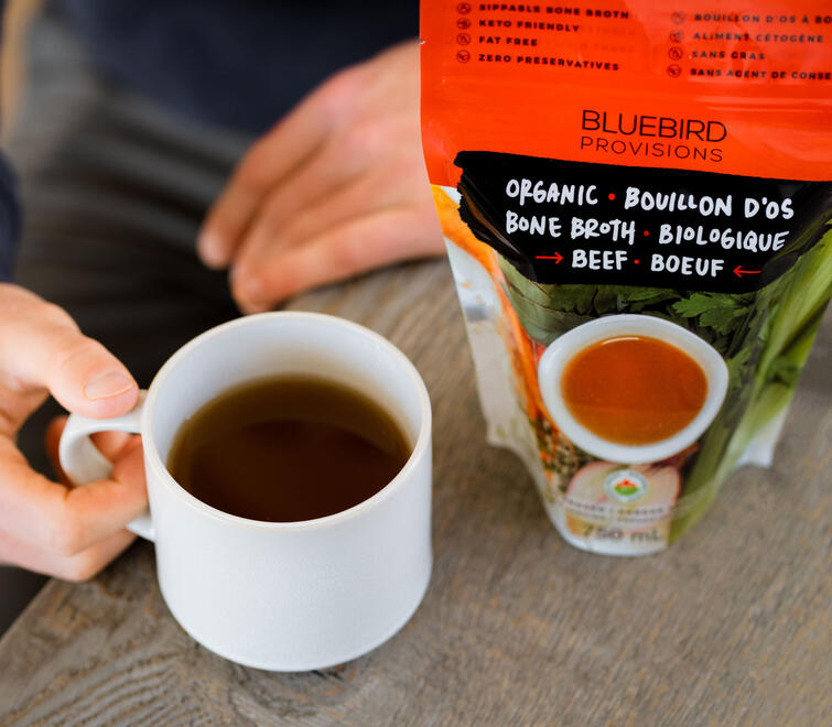 Bluebird Provisions beef broth bag