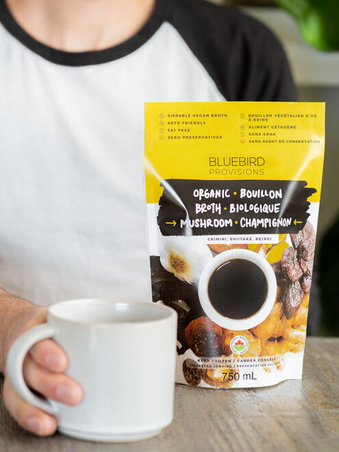 Bluebird Provisions mushroom broth bag