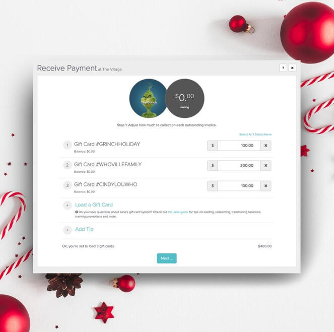 Jane App thematic christmas design